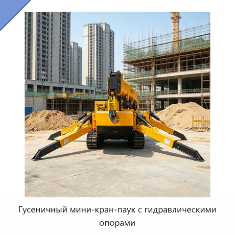 Гусеничный мини-кран-паук с гидравлическими опорами