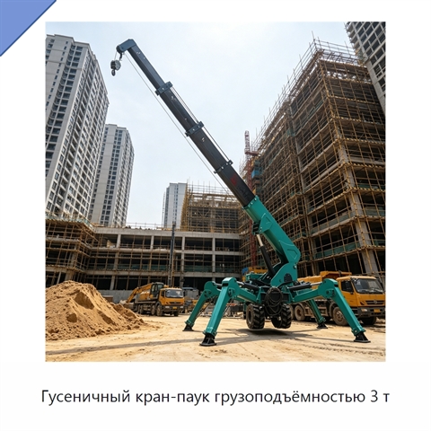 Гусеничный кран-паук грузоподъёмностью 3 т