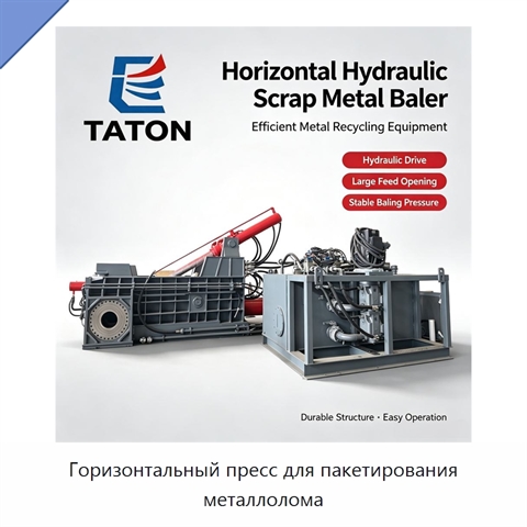 Горизонтальный пресс для пакетирования металлолома