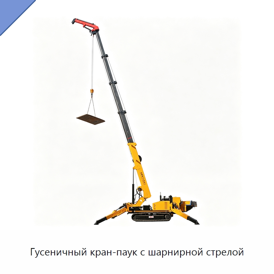 Гусеничный кран-паук с шарнирной стрелой — Краны