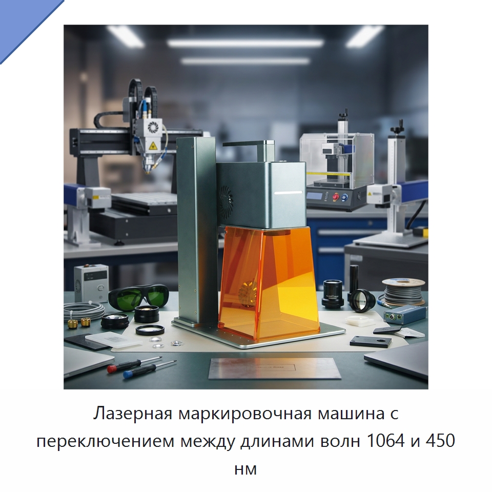 Лазерная маркировочная машина с переключением между длинами волн 1064 и 450 нм — Лазерные маркировочные станки
