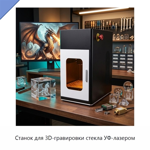 Станок для 3D-гравировки стекла УФ-лазером