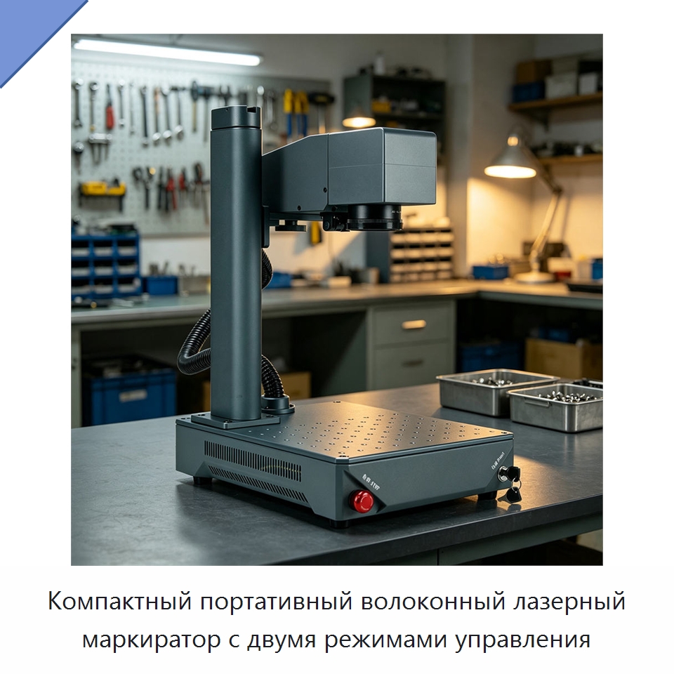 Компактный портативный волоконный лазерный маркиратор с двумя режимами управления — Лазерные маркировочные станки