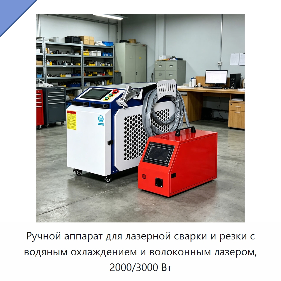 Ручной аппарат для лазерной сварки и резки с водяным охлаждением и волоконным лазером, 2000/3000 Вт — Установки лазерной сварки