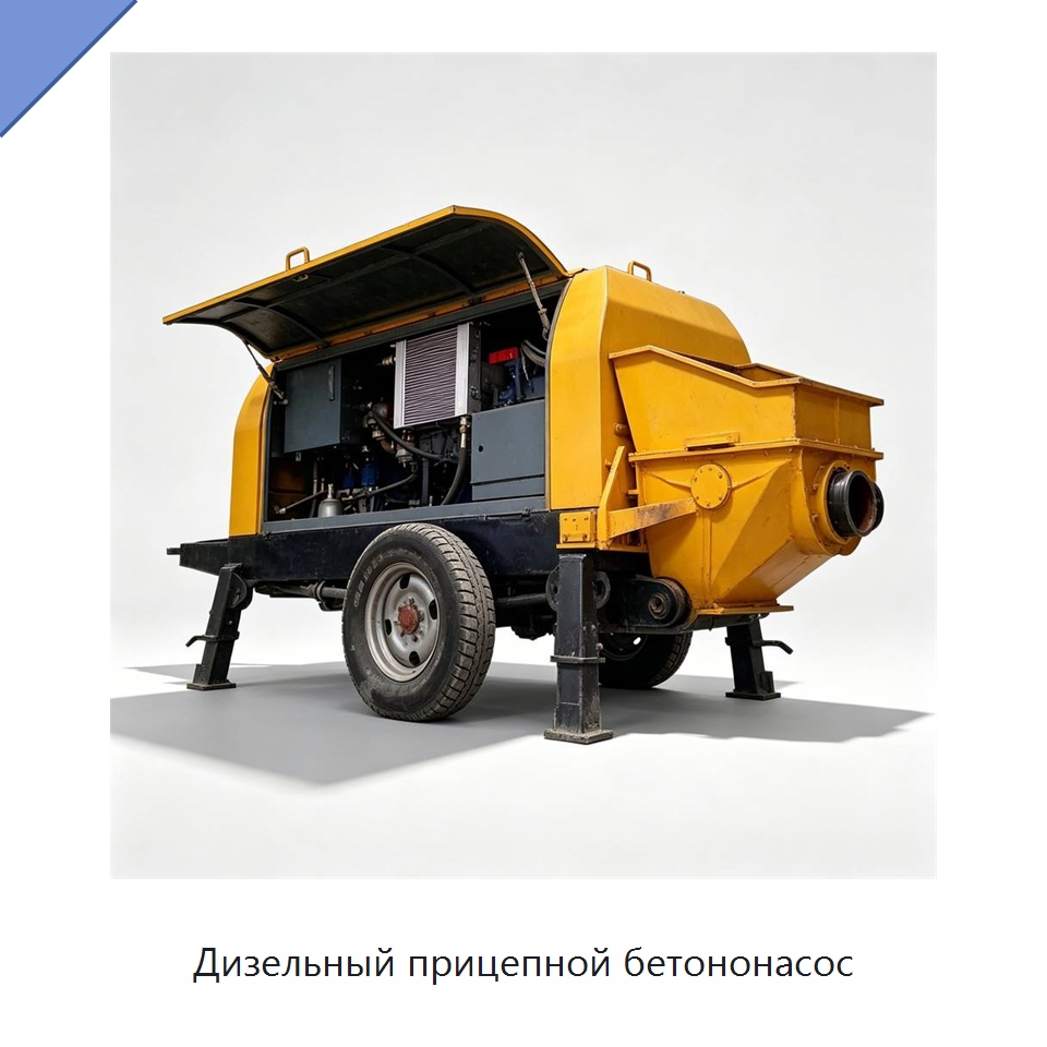 Дизельный прицепной бетононасос — Специальная строительная техника