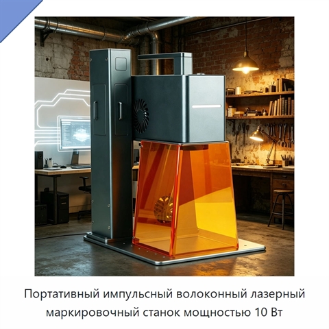Портативный импульсный волоконный лазерный маркировочный станок мощностью 10 Вт