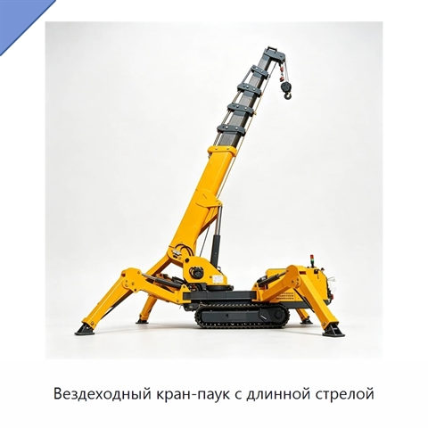 Вездеходный кран-паук с длинной стрелой
