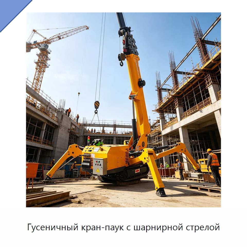 Гусеничный кран-паук с шарнирной стрелой — Краны
