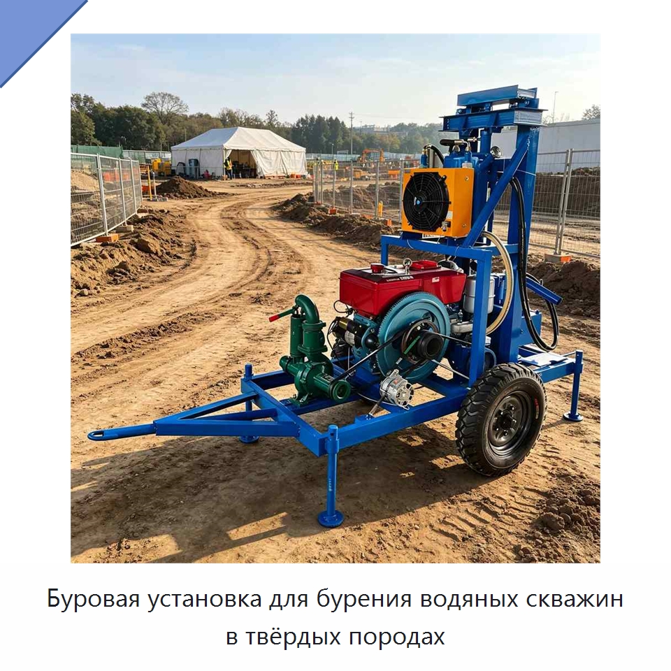 Буровая установка для бурения водяных скважин в твёрдых породах — Специальное оборудование для производства строительных материалов