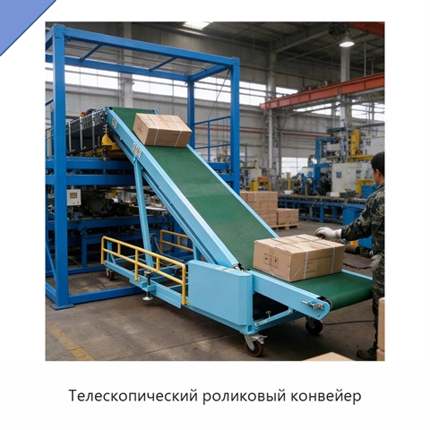 Телескопический роликовый конвейер