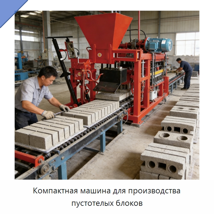 Компактная машина для производства пустотелых блоков — Оборудование для производства кирпича