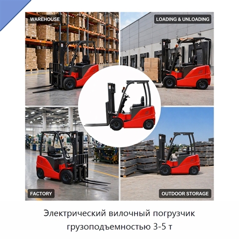 Электрический вилочный погрузчик грузоподъемностью 3-5 т