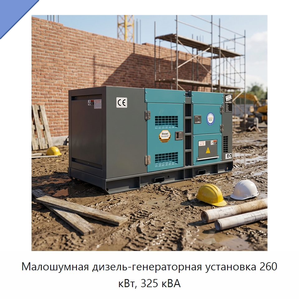 Малошумная дизель-генераторная установка 260 кВт, 325 кВА — Дизельные генераторы