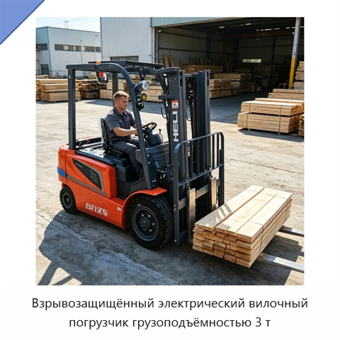 Взрывозащищённый электрический вилочный погрузчик грузоподъёмностью 3 т