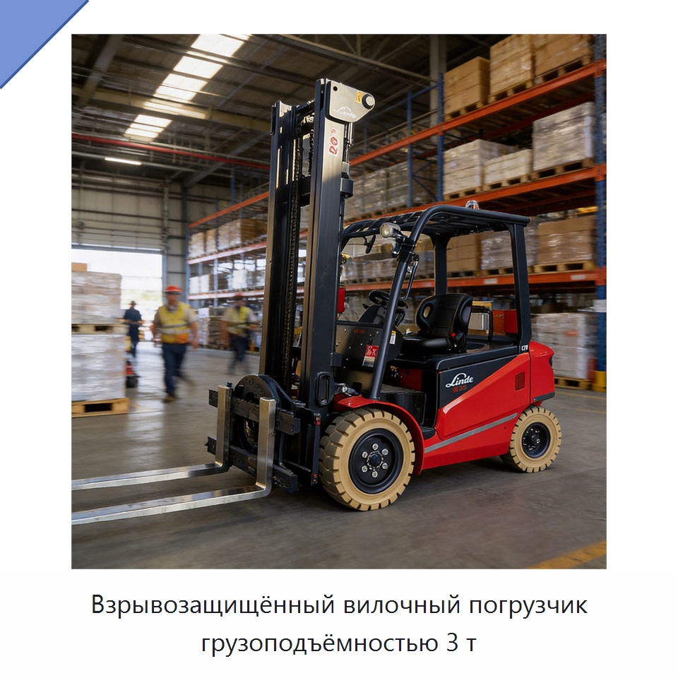 Взрывозащищённый вилочный погрузчик грузоподъёмностью 3 т — Вилочные погрузчики