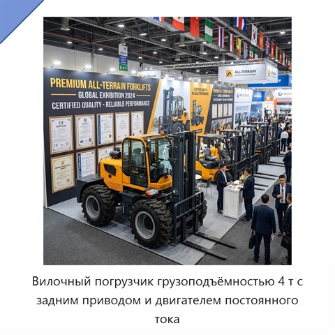 Вилочный погрузчик грузоподъёмностью 4 т с задним приводом и двигателем постоянного тока