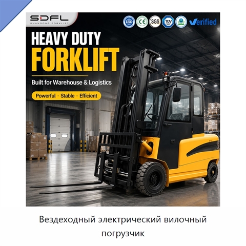 Вездеходный электрический вилочный погрузчик