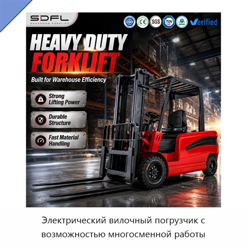 Электрический вилочный погрузчик с возможностью многосменной работы