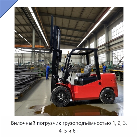 Вилочный погрузчик грузоподъёмностью 1, 2, 3, 4, 5 и 6 т