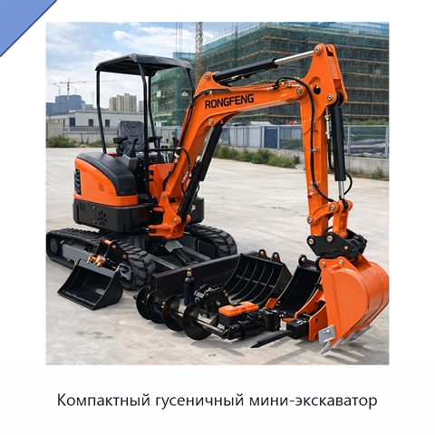 Компактный гусеничный мини-экскаватор
