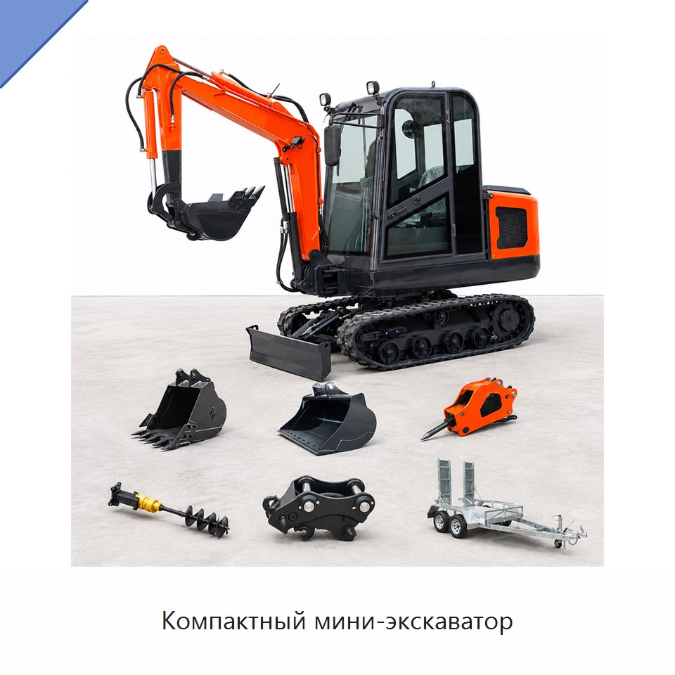 Компактный мини-экскаватор — Землеройная техника