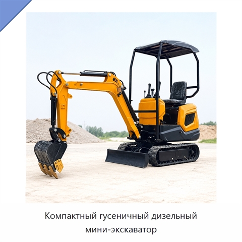 Компактный гусеничный дизельный мини-экскаватор