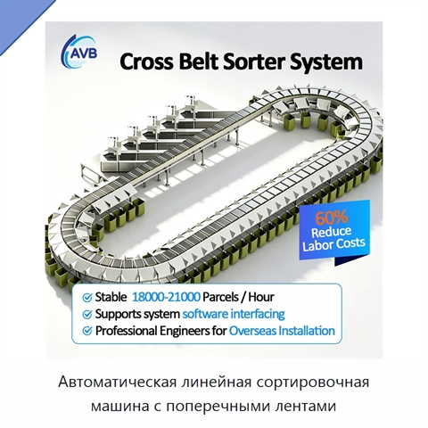 Автоматическая линейная сортировочная машина с поперечными лентами