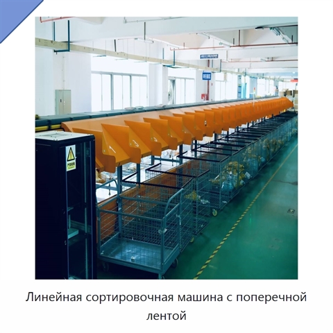 Линейная сортировочная машина с поперечной лентой