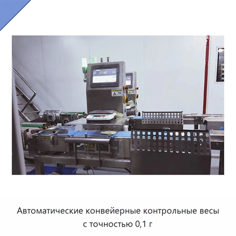 Автоматические конвейерные контрольные весы с точностью 0,1 г