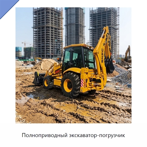 Полноприводный экскаватор-погрузчик