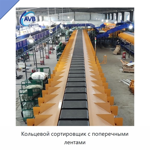 Кольцевой сортировщик с поперечными лентами