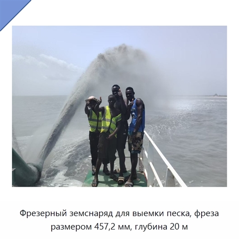 Фрезерный земснаряд для выемки песка, фреза размером 457,2 мм, глубина 20 м