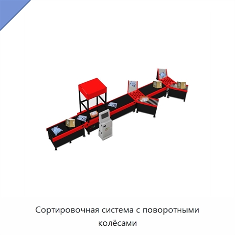 Сортировочная система с поворотными колёсами