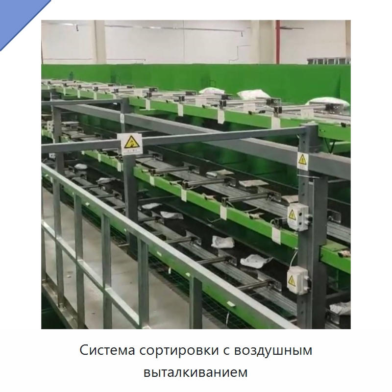 Система сортировки с воздушным выталкиванием — Сортировочный конвейер