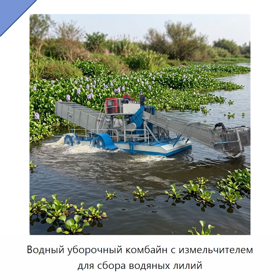 Водный уборочный комбайн с измельчителем для сбора водяных лилий — Комбайны