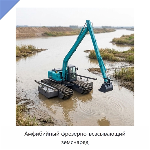 Амфибийный фрезерно-всасывающий земснаряд