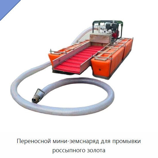 Переносной мини-земснаряд для промывки россыпного золота — Горнодобывающее оборудование