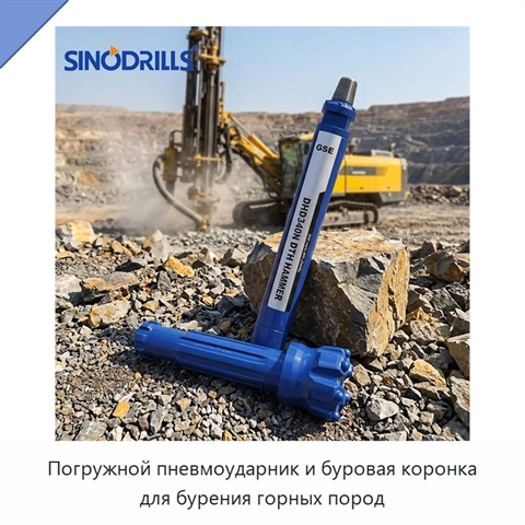Погружной пневмоударник и буровая коронка для бурения горных пород