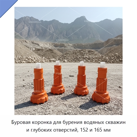 Буровая коронка для бурения водяных скважин и глубоких отверстий, 152 и 165 мм