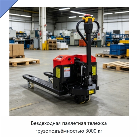 Вездеходная паллетная тележка грузоподъёмностью 3000 кг