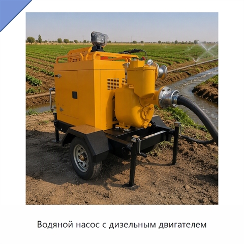 Водяной насос с дизельным двигателем
