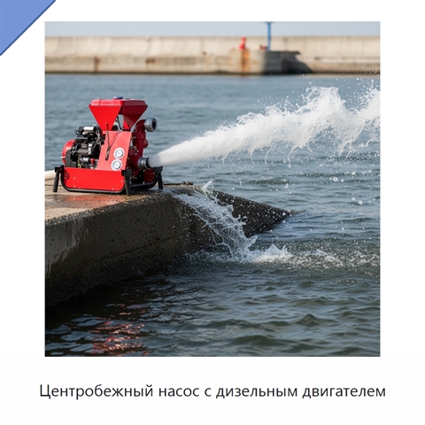 Центробежный насос с дизельным двигателем