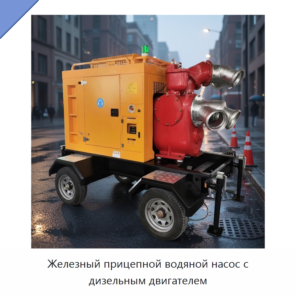 Железный прицепной водяной насос с дизельным двигателем — Насосы