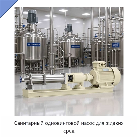 Санитарный одновинтовой насос для жидких сред