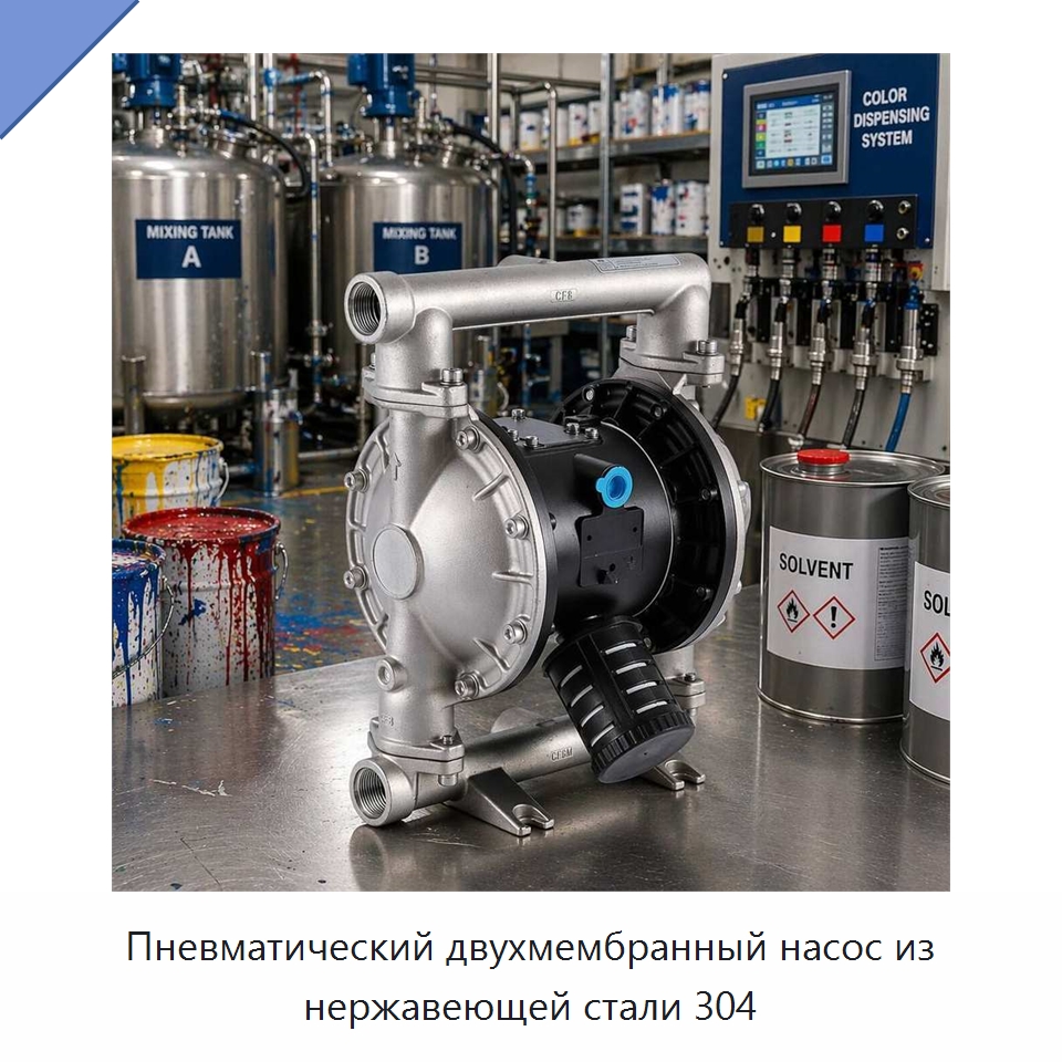 Пневматический двухмембранный насос из нержавеющей стали 304 — Насосы