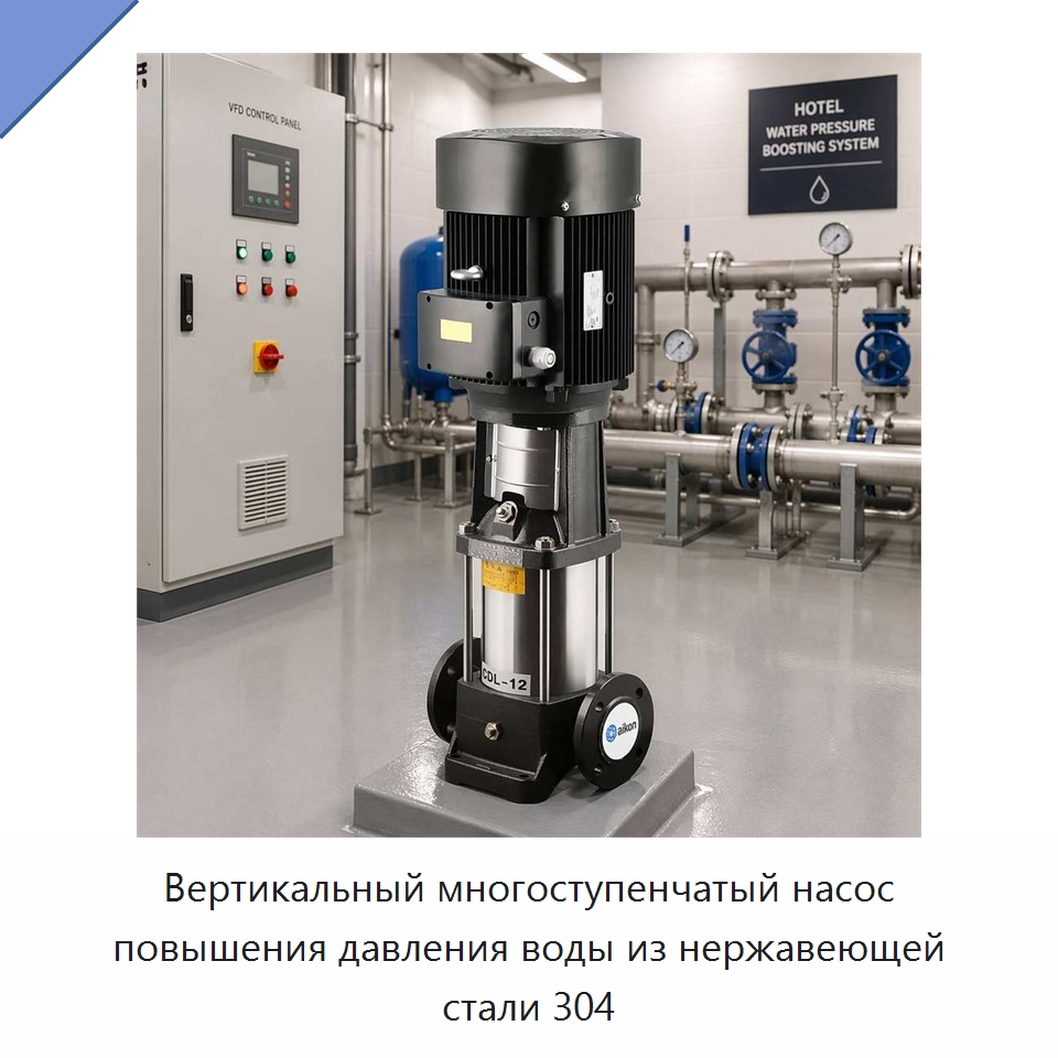 Вертикальный многоступенчатый насос повышения давления воды из нержавеющей стали 304 — Насосы