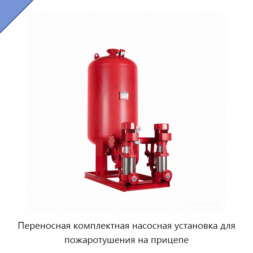 Переносная комплектная насосная установка для пожаротушения на прицепе — Насосы