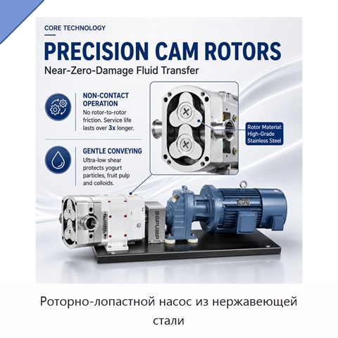 Роторно-лопастной насос из нержавеющей стали