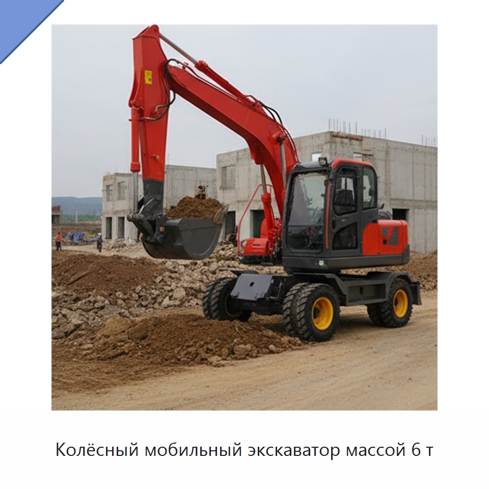 Колёсный мобильный экскаватор массой 6 т — Землеройная техника