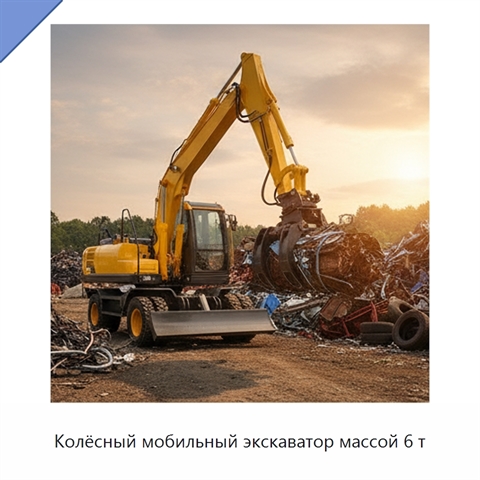 Колёсный мобильный экскаватор массой 6 т